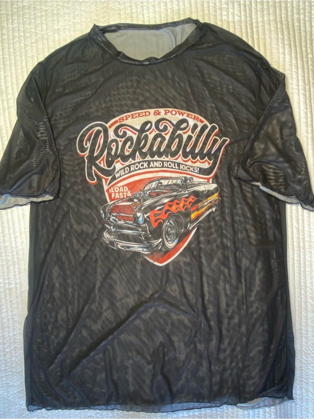 ROCKABILLY L Graphic
Sheer Unisex Mesh Festival Tee